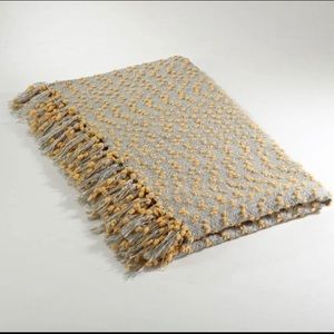 Saro Lifestyle Petite Pompon Design Throw- Saffron